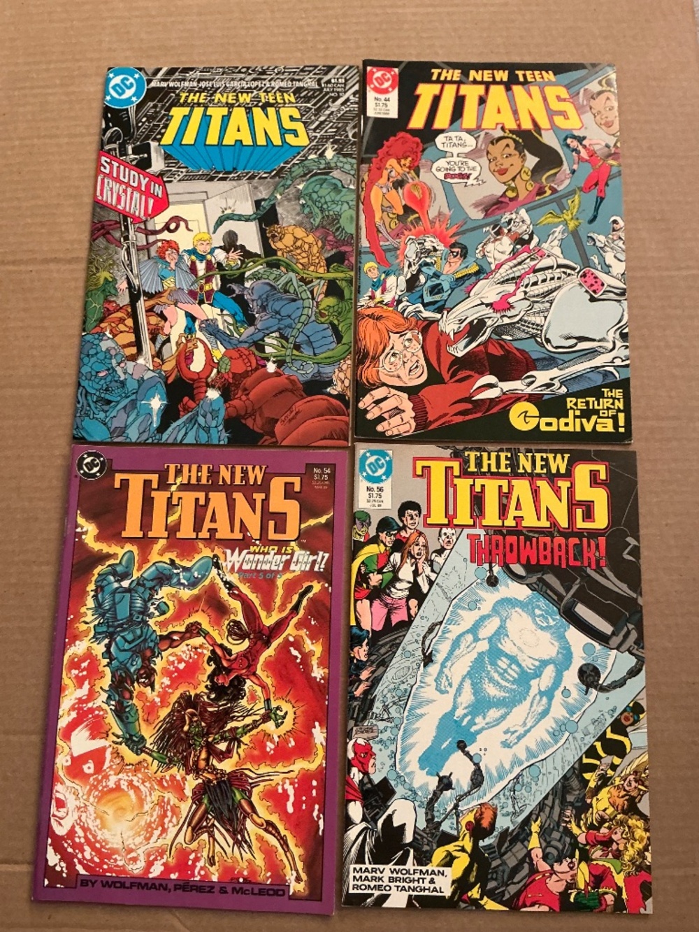 DC Comics The New Teen Titans 4 Comic Lot issues#10,44,54,56